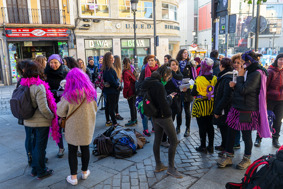 Feminist gathering in Plaza Lavapiés, March 8