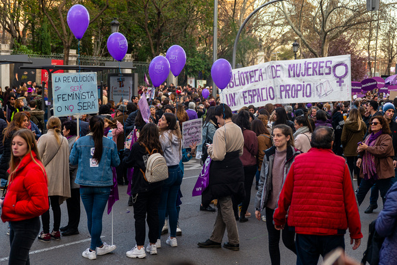 The feminist manifestation in Atocha, Madrid, March 8