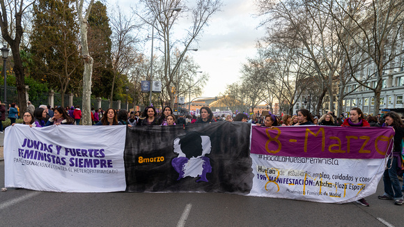 The feminist manifestation in Atocha, Madrid, March 8